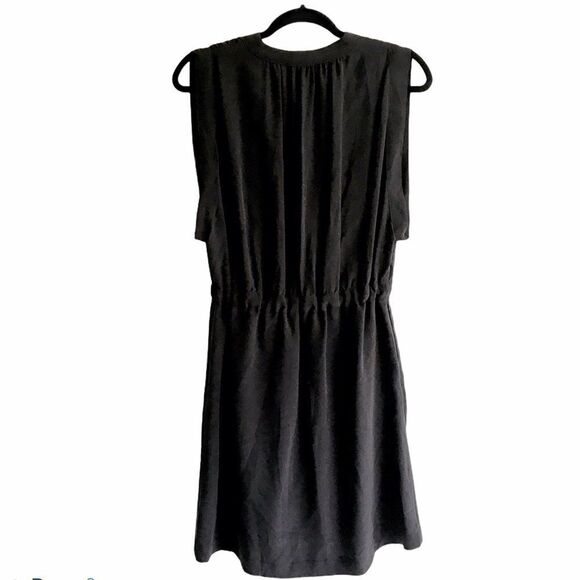 LEFT ON HOUSTON  Silk Sleeveless Mini Dress Tie Waist Black S - Picture 4 of 5